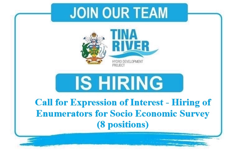 Call for Interest - Hiring of Enumerators for Socio Economic Survey (8 positions)